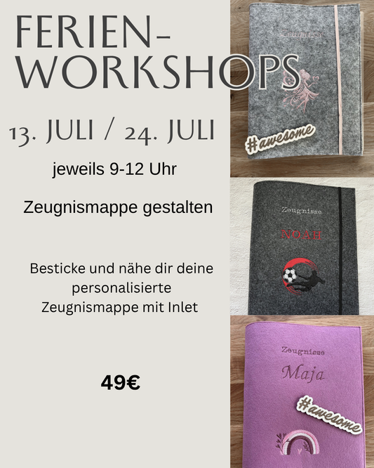 Workshop Zeugnissmappe gestalten