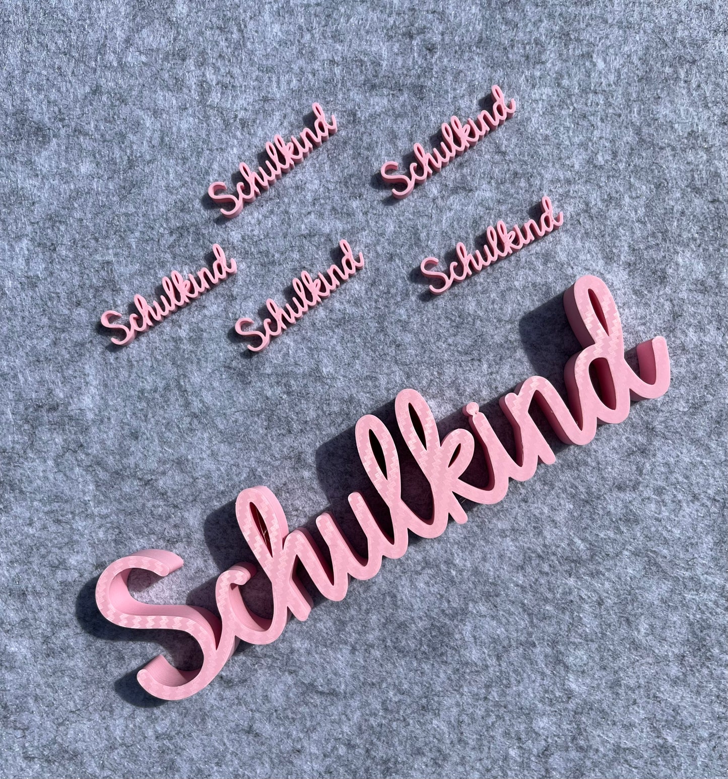 Schriftzug Schulkind aus dem 3D Drucker