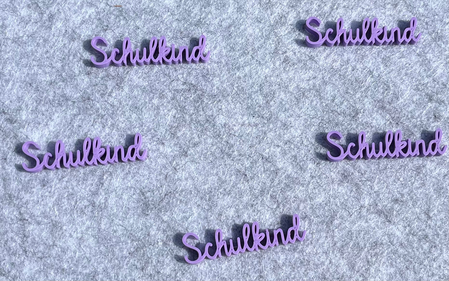 Schriftzug Schulkind aus dem 3D Drucker